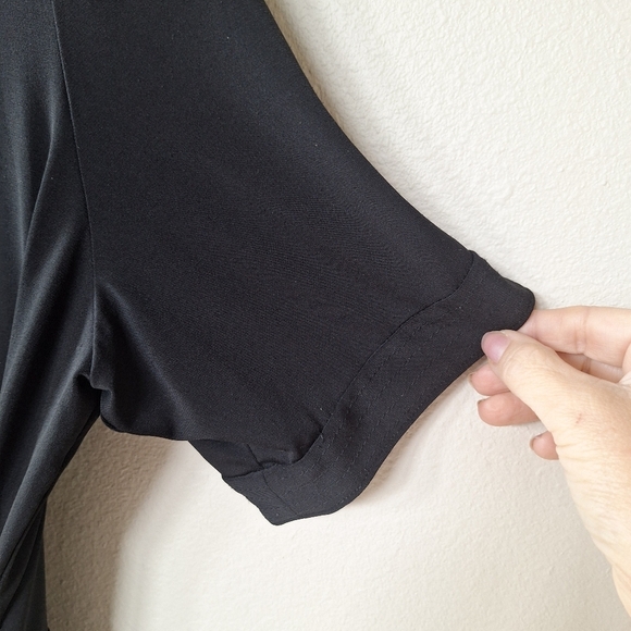 Talbots Petite Womens Black Short Sleeve Wrap Dress Knee-length Size 16 - Picture 3 of 6